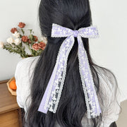ヘアクリップ リボン レディース 女性 ヘアアクセサリー 髪留め 髪飾り ロング 垂れる 大きめ ビッグ レース 花柄 ヘアアレンジ まとめ髪 華やか 婦人用 ファッション小物