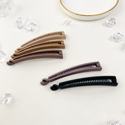 バナナクリップ ヘアクリップ 髪留め レディース 女性 ヘアアクセサリー ファッション雑貨 縦長 コーム付き 無地 ブラック ブラウン カーキ シンプル カジュアル フェミニン フォーマル 可愛い キュート おしゃれ