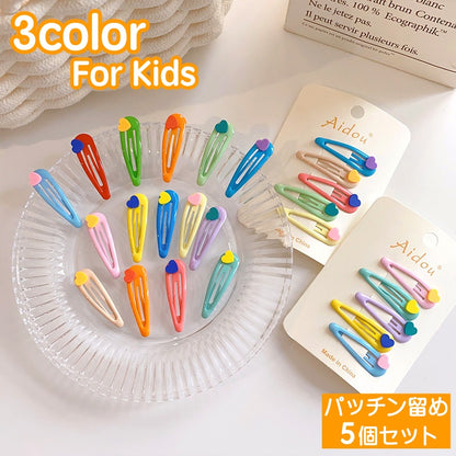パッチン留め ヘアピン 髪留め 5個セット キッズ 子供用 商品画像