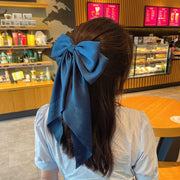 バレッタ ヘアクリップ 髪留め レディース 女性 ヘアアクセサリー リボン 大きめ スカーフ風 無地 総柄 花柄 ブラック ピンク ブルー かわいい キュート フェミニン ガーリー おしゃれ コスプレ 小道具