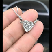 ネックレス ペンダント ラインストーン レディース アクセサリー プリンセス ハート キラキラ かわいい 首飾り ３重チェーン ネックチェーン