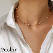 ネックレス レディース アクセサリー チェーン フェイクパール 女性用 上品 シンプル きれいめ おしゃれ ギフト プレゼント 婦人用
