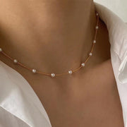 ネックレス レディース アクセサリー チェーン フェイクパール 女性用 上品 シンプル きれいめ おしゃれ ギフト プレゼント 婦人用