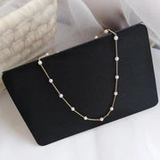 ネックレス レディース アクセサリー チェーン フェイクパール 女性用 上品 シンプル きれいめ おしゃれ ギフト プレゼント 婦人用