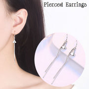 フックピアス ロングピアス レディース アクセサリー 耳飾り チェーン 扇形 イチョウ型 揺れる 可愛い おしゃれ シルバーカラー 女性用 婦人 外出 お出掛け デート ギフト 記念日 誕生日 贈り物 プレゼント ファッション小物 服飾小物