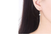 フックピアス ロングピアス レディース アクセサリー 耳飾り チェーン 扇形 イチョウ型 揺れる 可愛い おしゃれ シルバーカラー 女性用 婦人 外出 お出掛け デート ギフト 記念日 誕生日 贈り物 プレゼント ファッション小物 服飾小物