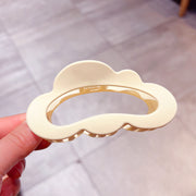 バンスクリップ ヘアクリップ レディース 女性 婦人 ヘアアクセサリー 髪飾り まとめ髪 後ろ髪 ヘアアレンジ 雲形 簡単 マーブルカラー シンプル おしゃれ 大ぶり 大きめ かわいい キュート ガーリー お出かけ 通勤 デイリー 黄 ピンク 紫 オフホワイト