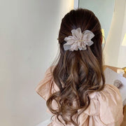 バレッタ レディース ヘアクリップ ヘアアクセサリー 髪飾り 髪留め シフォン 花 フラワー 大きめ ふんわり ヘアアレンジ まとめ髪
