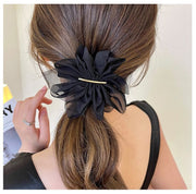 バレッタ レディース ヘアクリップ ヘアアクセサリー 髪飾り 髪留め シフォン 花 フラワー 大きめ ふんわり ヘアアレンジ まとめ髪