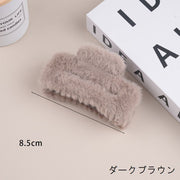 バンスクリップ ヘアクリップ レディース 女性用 ヘアアクセサリー フェイクファー ふわふわ もこもこ かわいい おしゃれ