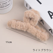 バンスクリップ ヘアクリップ レディース 女性用 ヘアアクセサリー フェイクファー ふわふわ もこもこ 大きめ かわいい おしゃれ