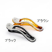 ヘアクリップ 髪留め アクセサリー レディース 女性 婦人 ヘアアクセサリー ラインストーン シンプル 上品 かわいい おしゃれ ヘアアレンジ エレガント ブラック ブラウン