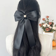バレッタ ヘアクリップ 単品 1個 レディース 女性 大人女子 ヘアアクセサリー リボン かわいい おしゃれ 清楚 きれいめ 上品 髪飾り ロング 垂れる 大きめ ビジュー ハート 存在感 フェミニン
