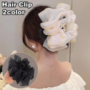 ヘアクリップ バンスクリップ レディース 女性 ヘアアクセサリー 髪留め 髪飾り まとめ髪 ヘアアレンジ 大きめ 存在感 レース かわいい おしゃれ