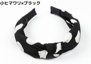 カチューシャ レディース ヘアアクセサリー 髪飾り 髪留め 布製 幅広 リボン プリント柄 洗顔 おしゃれ 可愛い ヘアアレンジ まとめ髪