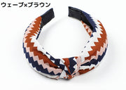 カチューシャ レディース ヘアアクセサリー 髪飾り 髪留め 布製 幅広 リボン プリント柄 洗顔 おしゃれ 可愛い ヘアアレンジ まとめ髪