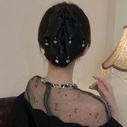 ヘアクリップ バンスクリップ 髪留め レディース ヘアアクセサリー リボン 可愛い おしゃれ きれいめ まとめ髪 ヘアアレンジ 髪飾り おでかけ