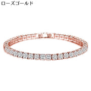 テニスブレスレット レディースアクセサリー 腕輪 ラインストーン キュービック バックル 華奢 細め 上品 きれいめ プレゼント