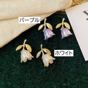 スタッドピアス イヤリング クリップ式 レディース アクセサリー 耳飾り キャッチピアス フラワー 花 女性用 婦人用 可愛い おしゃれ 服飾雑貨 プレゼント 贈り物 ギフト 誕生日 記念日