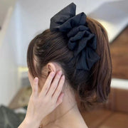 バンスクリップ レディース ヘアアクセサリー 大きめ 大ぶり シュシュ風 リボン風 ふわふわ 存在感 個性的 かわいい おしゃれ フェミニン 女性 大人女子
