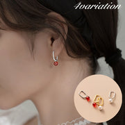 ピアス フープピアス レディース 女性 アクセサリー スクエア フェイクパール パール調 シンプル 上品 おしゃれ かわいい 普段使い お出かけ ギフト プレゼント 婦人用