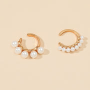 スタッドピアス イヤーカフ 2点セット 3点セット レディース 女性 アクセサリー ファッション雑貨 星 スター 花 フラワー リーフ 葉っぱ ラインストーン フェイクパール ゴールドカラー ブラック ホワイト シンプル カジュアル フェミニン ガーリー 可愛い キュート おしゃれ プレゼント ギフト