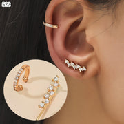 スタッドピアス イヤーカフ 2点セット 3点セット レディース 女性 アクセサリー ファッション雑貨 星 スター 花 フラワー リーフ 葉っぱ ラインストーン フェイクパール ゴールドカラー ブラック ホワイト シンプル カジュアル フェミニン ガーリー 可愛い キュート おしゃれ プレゼント ギフト