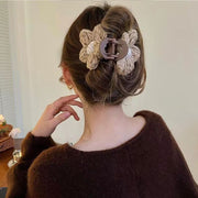 バンスクリップ ヘアクリップ レディース 女性 ヘアアクセサリー お花 フラワー もこもこ ふわふわ 大きめ 髪飾り 髪留め まとめ髪 ファッション小物