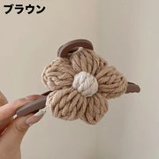 バンスクリップ ヘアクリップ レディース 女性 ヘアアクセサリー お花 フラワー もこもこ ふわふわ 大きめ 髪飾り 髪留め まとめ髪 ファッション小物