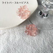 ピアス スタッドピアス イヤリング イヤークリップ レディース 女性 アクセサリー 耳飾り イヤーカフ ノンホールピアス フラワー 花 クリアカラー 透明 スケルトン かわいい キュート シンプル ガーリー 華やか お出かけ お呼ばれ プレゼント ギフト 白 紫 橙