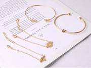 ブレスレット バングル 4本セット レディース 女性 アクセサリー 重ね付け リーフ サボテン 細め 華奢 上品 高見え 高級感 シンプル ファッション小物