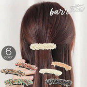 バレッタ ヘアアクセサリー レディース ビーズ キラキラ エレガント 上品 大ぶり 大きめ 大人可愛い 存在感 髪留め 髪飾り まとめ髪 ハーフアップ ヘアアレンジ かわいい おしゃれ 普段使い 女性 ギフト プレゼント 女の子 ガール 高見え 華やか 入学式 卒業式 結婚式 パーティー 2次会 ピンク ブルー 青 ベージュ グリーン レッド 緑 赤