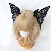 ヘアクリップ レディース ヘアアクセサリー コスプレ 悪魔 デビル 蝶々 ブラック 2個セット ゴスロリ フェミニン 可愛い ギフト プレゼント