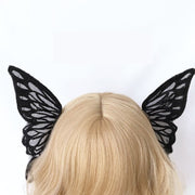 ヘアクリップ レディース ヘアアクセサリー コスプレ 悪魔 デビル 蝶々 ブラック 2個セット ゴスロリ フェミニン 可愛い ギフト プレゼント