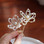 かんざし 簪 Uピン ヘアピン レディース 女性 ヘアアクセサリー 髪飾り 単品 フェイクパール ビーズ フラワー 花 まとめ髪 髪留め U字コーム ヘアスティック 和装小物 和風 おしゃれ 上品 きれいめ 華やか 着物 浴衣 パーティ 発表会 お呼ばれ 白 金色
