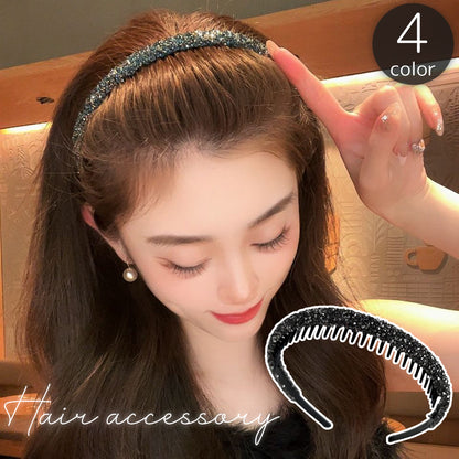 カチューシャ レディース 女性用 ヘアアクセサリー 髪飾り ラインストーン 商品画像