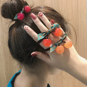 ヘアゴム サクランボ チェリー 髪ゴム ヘアアクセサリー レディース キッズ 女性用 子供用 女の子 リボン ドット柄 水玉 髪留め まとめ髪 髪飾り ヘアアレンジ おしゃれ かわいい プレゼント ギフト さくらんぼ