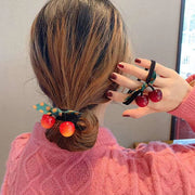 ヘアゴム サクランボ チェリー 髪ゴム ヘアアクセサリー レディース キッズ 女性用 子供用 女の子 リボン ドット柄 水玉 髪留め まとめ髪 髪飾り ヘアアレンジ おしゃれ かわいい プレゼント ギフト さくらんぼ