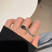 指輪 レディース オープンリング 2個セット リング シンプル おしゃれ かわいい ハート アクセサリー 女性 ギフト プレゼント