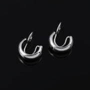 ノンホールピアス イヤリング レディース アクセサリー フープ ピアス風 シルバーカラー ゴールドカラー かわいい おしゃれ シンプル ごつめ 太め 存在感 カジュアル