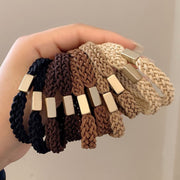ヘアゴム 髪ゴム ツイスト編みデザイン ヘアアクセサリー レディース 女性用 髪留め まとめ髪 髪飾り シンプル おしゃれ かわいい アースカラー ブラック ブラウン 黒 茶色 ベージュ プレゼント ギフト