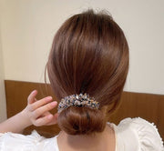 シニヨンメーカー ヘアアクセサリー お団子メーカー 挟んで巻くだけ レディース 女性 ファッション小物 まとめ髪 フラインストーン キラキラ ヘアアレンジ 髪飾り ヘアバンド お団子ヘア 髪留め ドーナツヘア ピンク ネイビー 緑 赤 白 シャンパン