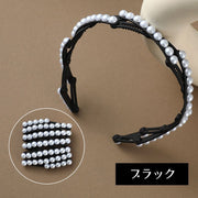 カチューシャ レディース ヘアアクセサリー 髪飾り 髪留め 折りたたみ 伸縮式 パール風 ヘアアレンジ おしゃれ 携帯 持ち運び