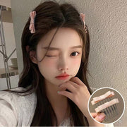 ヘアコーム 2個セット コーム レディース ヘアアクセサリー リボン ライトピンク ライトブルー ミニ ヘアピン 髪留め 髪飾り ヘアアレンジ おしゃれ 可愛い シンプル まとめ髪