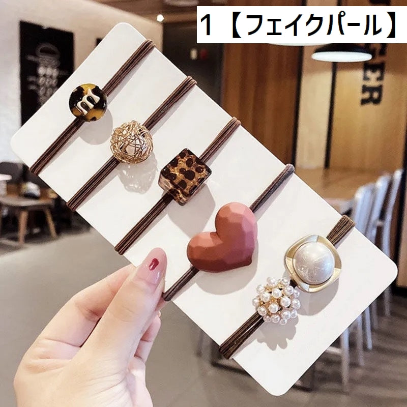 ヘアゴム 5個セット レディース ヘアアクセサリー 女性 髪飾り 商品画像5