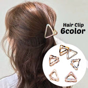 ヘアクリップ バンスクリップ レディース ヘアアクセサリー 髪飾り 髪留め 三角 トライアングル マーブル べっ甲柄 上品 可愛い シンプル まとめ髪 ヘアアレンジ カジュアル デイリー 普段使い おしゃれ かわいい お出かけ ワニクリップ ファッション小物 雑貨 メタル ピンク ブラック ベージュ ゴールドカラー