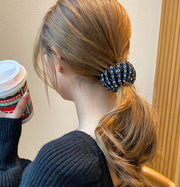 ヘアクリップ ポニーリング レディース ヘアアクセサリー 髪飾り 髪留め ラインストーン キラキラ ヘアアレンジ まとめ髪 シニヨン お団子 可愛い