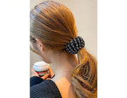 ヘアクリップ ポニーリング レディース ヘアアクセサリー 髪飾り 髪留め ラインストーン キラキラ ヘアアレンジ まとめ髪 シニヨン お団子 可愛い