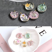 チャーム 2個セット アクセサリーパーツ ピアスパーツ イヤリング ドライフラワー 手芸用品 クラフト材料 アクセサリーキット かわいい ハンドメイド 手作り