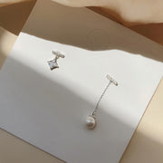 スタッドピアス レディース アクセサリー ラインストーン パール調 アシンメトリー スティック バー チェーン 華奢 揺れる カジュアル フォーマル プレゼント ギフト 贈り物 お祝い 記念日 誕生日 デート 女子会 パーティー お呼ばれ お出かけ デイリー 普段使い かわいい おしゃれ エレガント キラキラ シンプル 上品 非対称 フェイクパール 女性 シルバーカラー